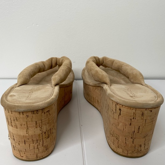 Veronica Beard Tan Wedge Platform Sandals worn once - Picture 8 of 9